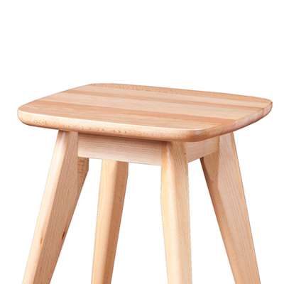 Living room natural color solid wood  stooland small wood square stool