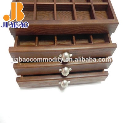 Wooden Jewelry display  cases Storage organizer box with layers