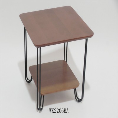 Modern Furniture Metal wire wood square tale side table