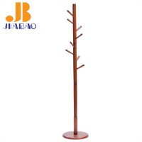 GuangXi YuLin JiaBao Free Standing Floor Tree Hanger Stand Wooden Coat Rack