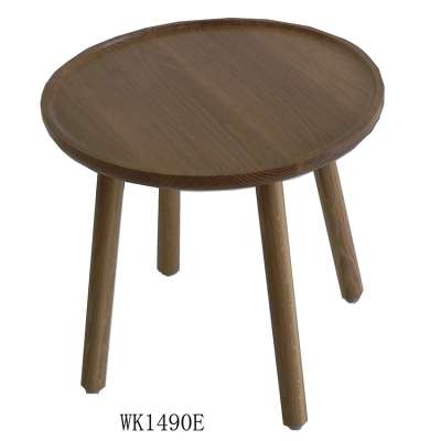 Wooden round table with four corners