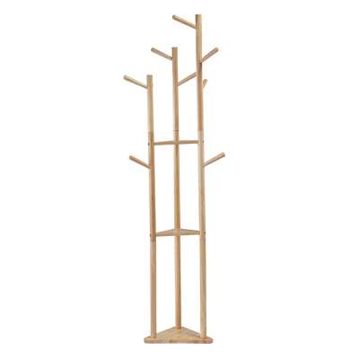 Hot-selling living room wooden coat hangers, brown cloth trees