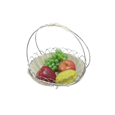 Chinese supplier wholesale handmade metal white wicker storage flower basket organizer basket UK style