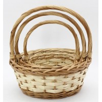 Natural Round Wicker basket for flowers