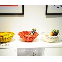 Hand Woven Fruit Basket Stand Empty Fruit Basket With Net Cover